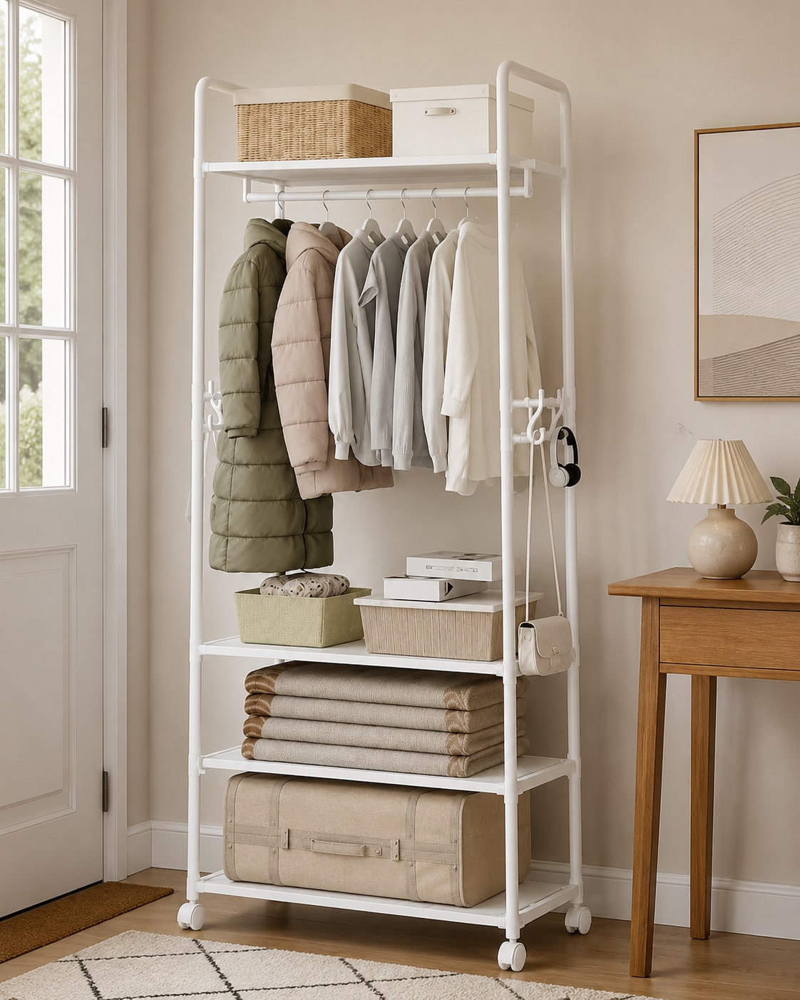 Rolling Clothes Rack With Whee - огляд і ціна Fishing Rod Travel