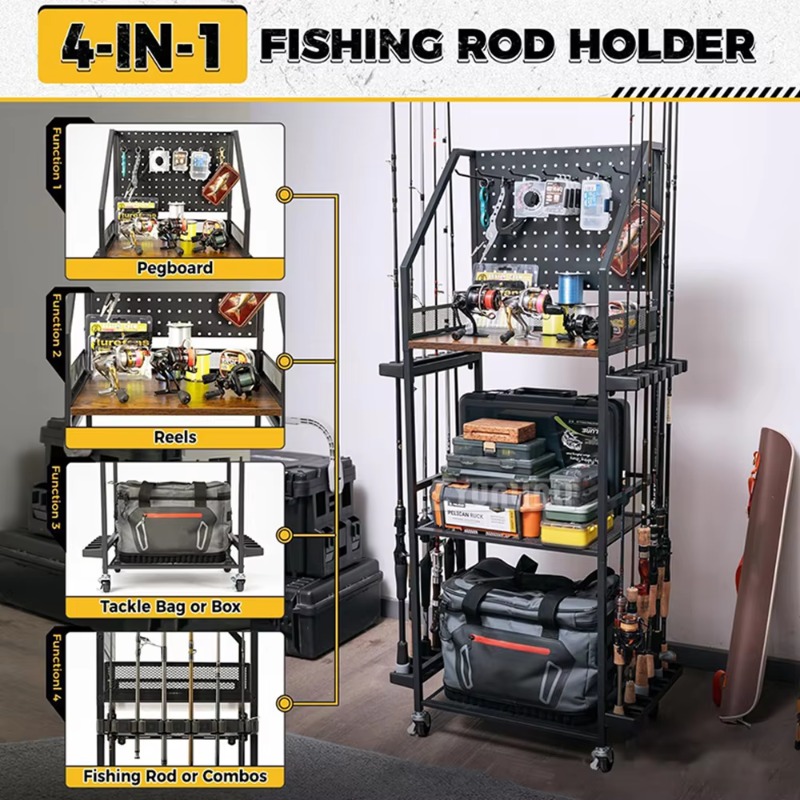 Fishing Gear Storage Shelf, Fi - огляд і ціна Fishing Rod Combo